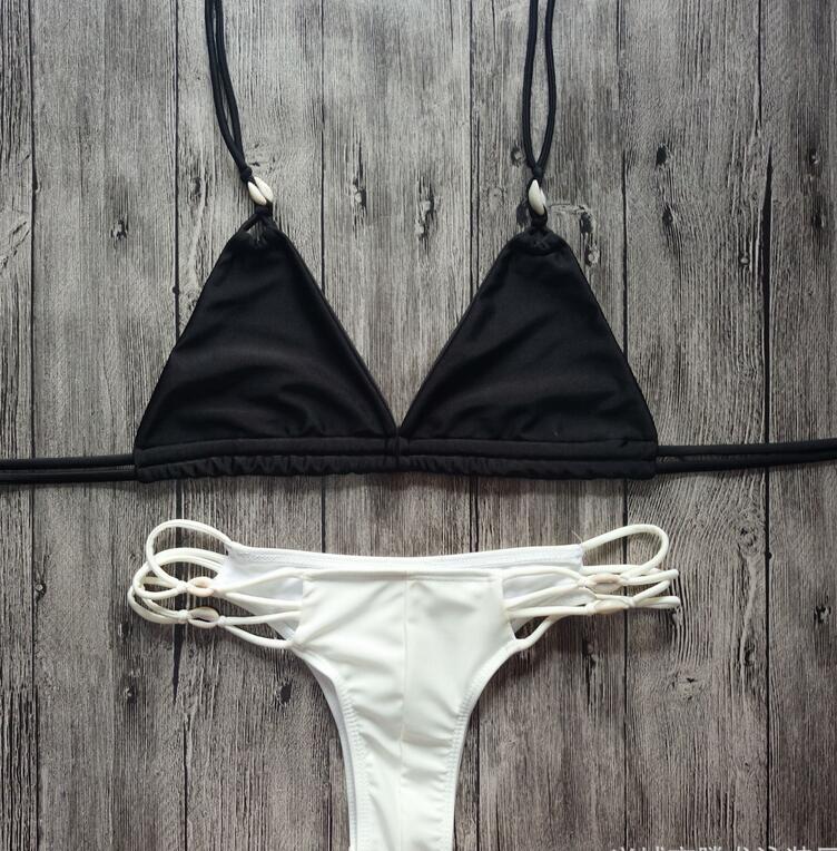 F4614 Black Doppio Shells Top X Bone Syd Shells Bottom Bikini